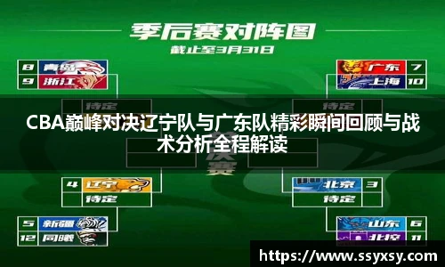 CBA巅峰对决辽宁队与广东队精彩瞬间回顾与战术分析全程解读